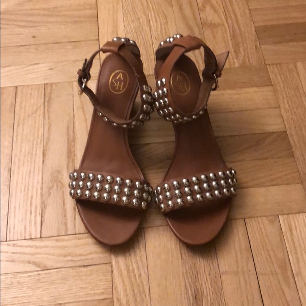 Ash Low Wedge Sandals with Studs
